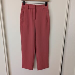Aritzia Wilfred Womens 0 Pink Crepe Trouser Dress Pants Preppy Academia Classic
